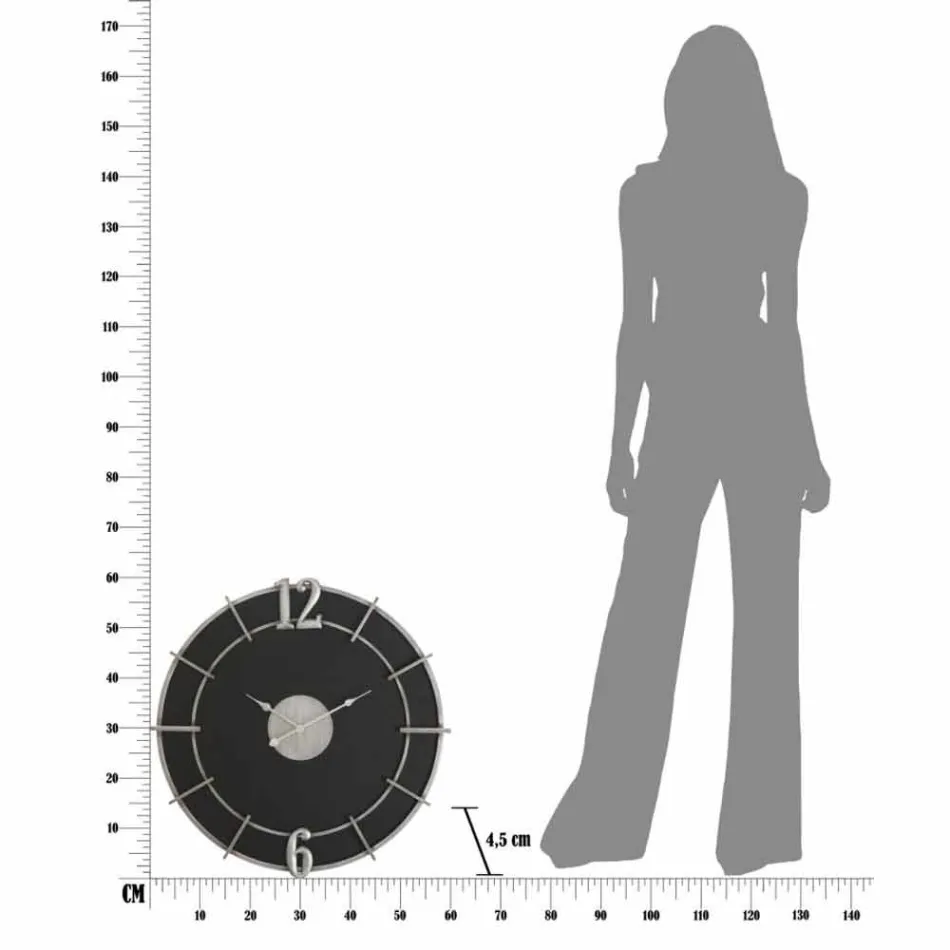 Moderne design rundt vægur i jern og MDF - Hope Viadurini