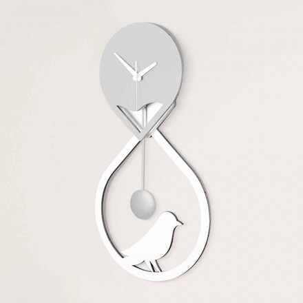 Pendulurvæg i moderne design stiliseret hvid og grå - Thebes Viadurini