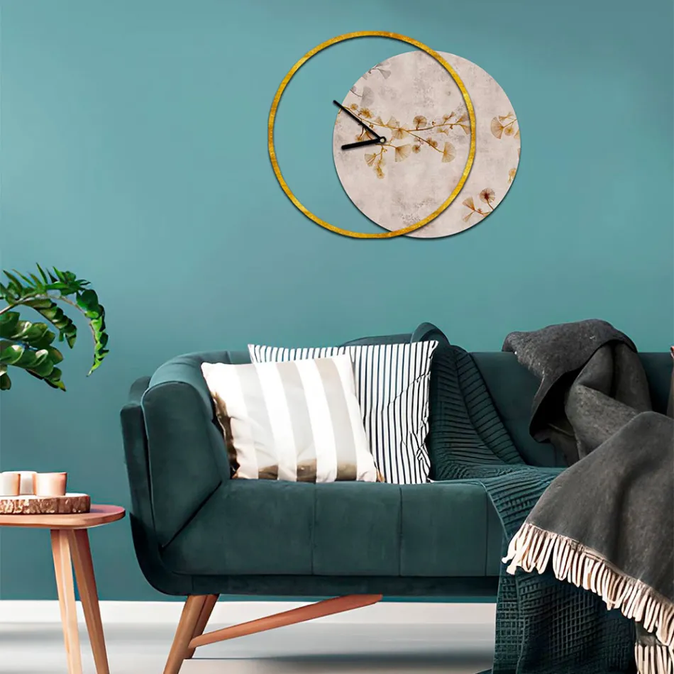 Ur med træ og trykt panel lavet i Italien - Malawi Viadurini