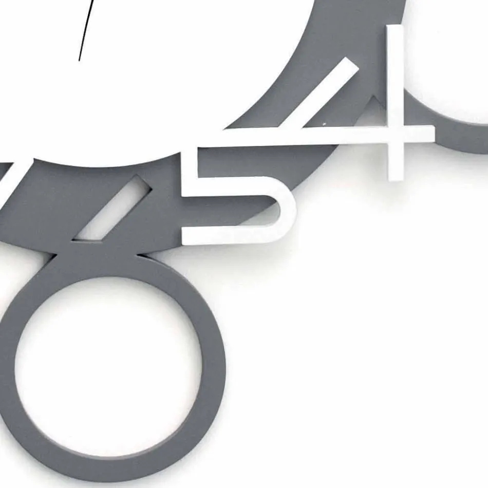 Vægur i stort og moderne design i hvidt og gråt træ - cifret Viadurini