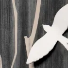 Vægur af træ med tredimensionelle designdekorationer - Forrest Viadurini