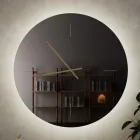 Glasvægur med visere i satineret messing - Radia Viadurini