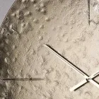 Bølget vægur i smeltet glas med messingvisere - Radia Viadurini