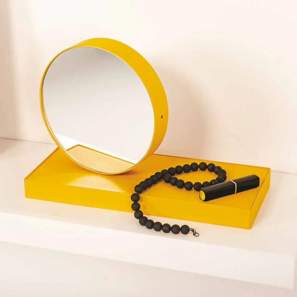 Drejeligt bordur med stålspejl fremstillet i Italien - fortjenstfuldt Viadurini