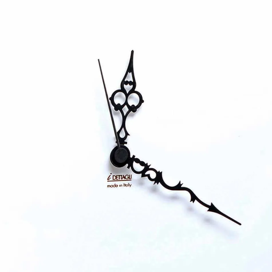 Stort firkantet vægur i hvidt træ med blomst - Florello Viadurini