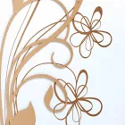 Stort firkantet vægur i hvidt træ med blomst - Florello Viadurini