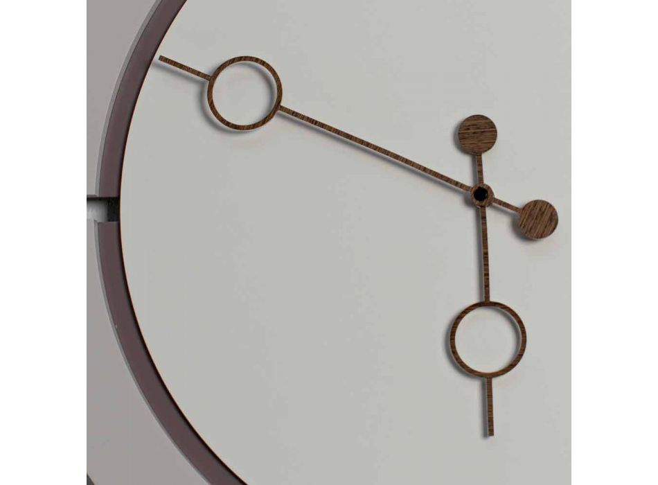 Stor rund moderne vægur i brun og beige træ - Osvego Viadurini