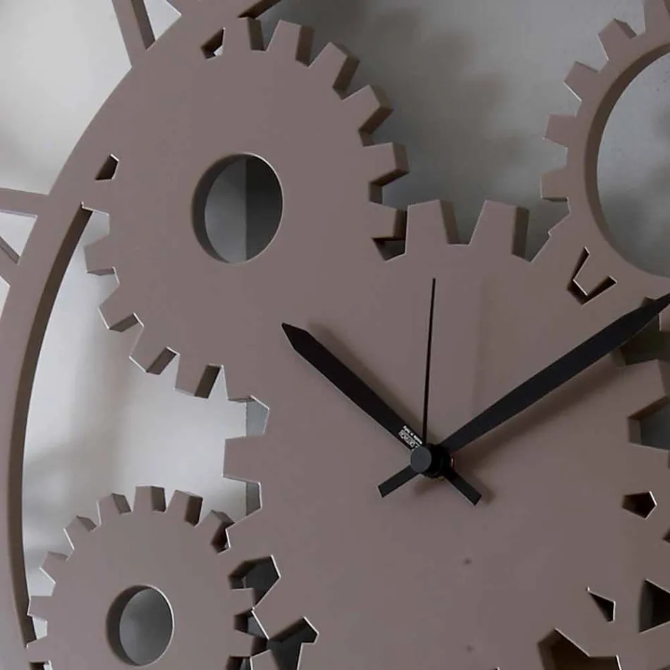 Stor og rund Lurvet farvet trævægur - mekanisme Viadurini