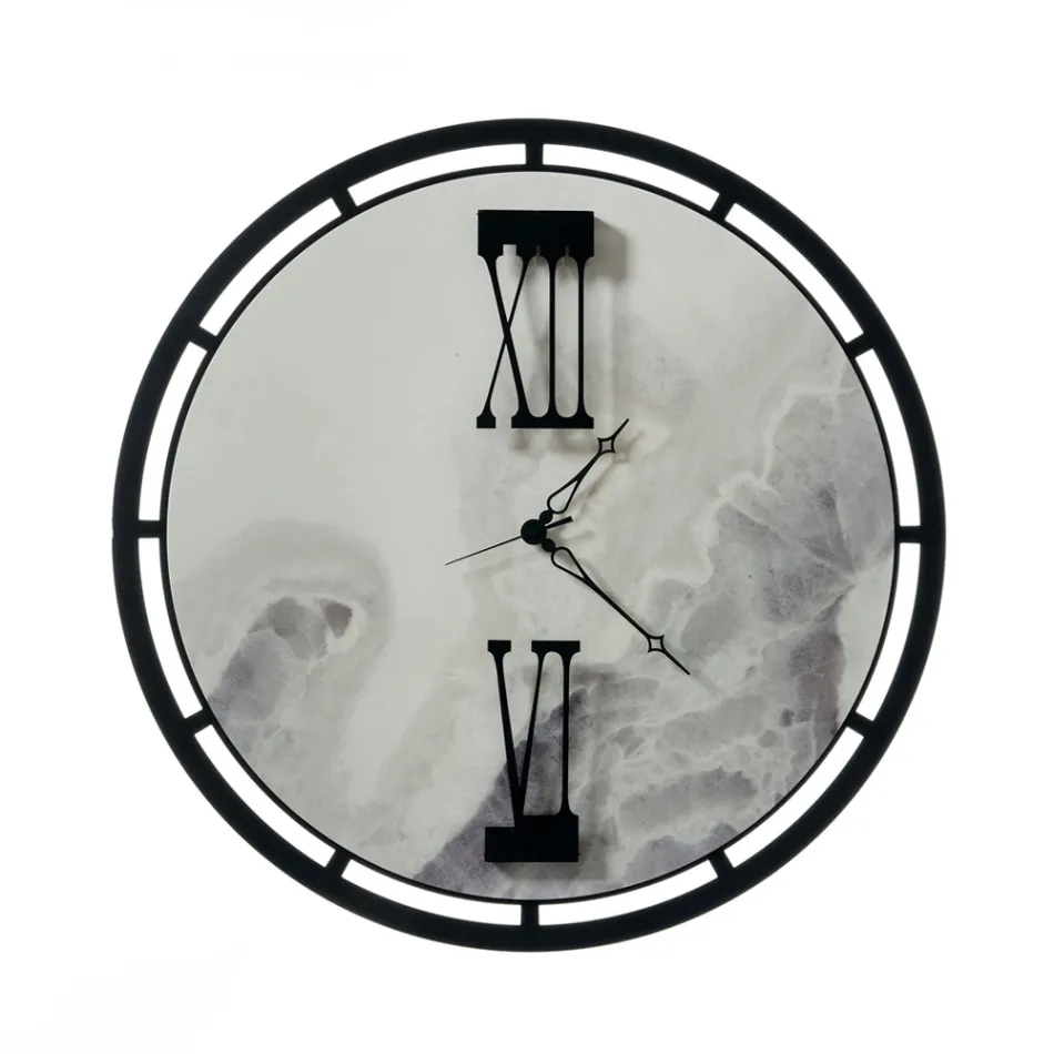 Ur lavet af jern med 3 visere lavet i Italien - Stjerne Viadurini