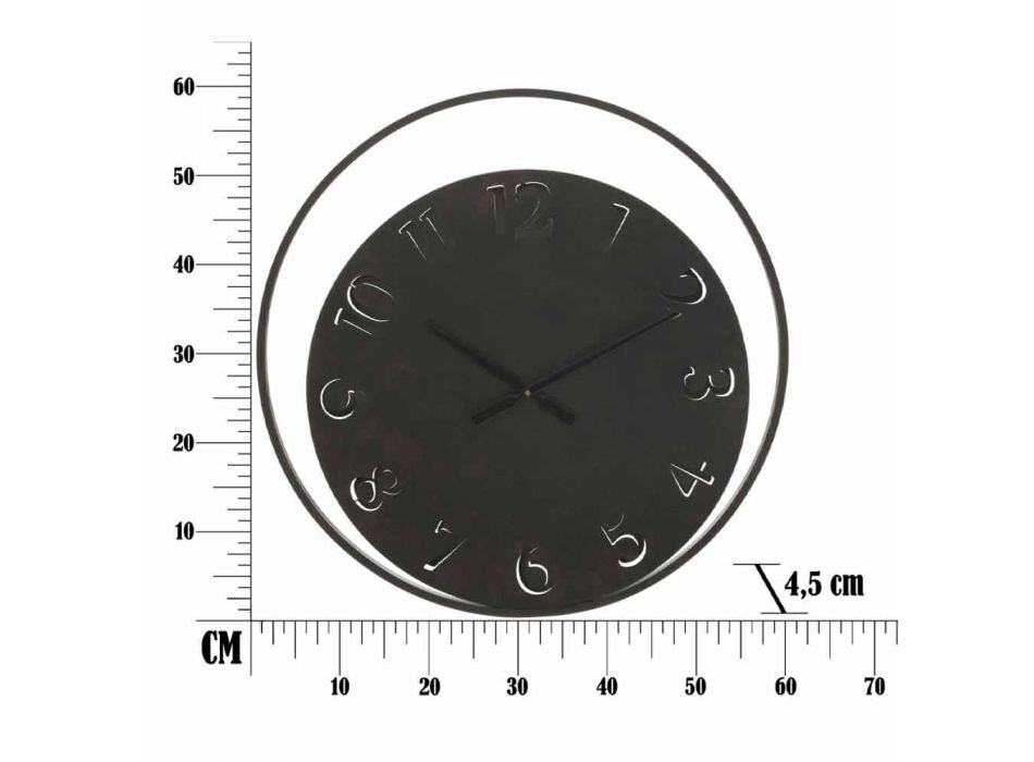 Rundt vægur Diameter 60 cm Moderne jern - Beatrix Viadurini