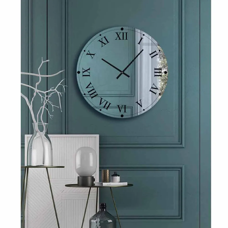 Rundt vægur i spejlkrystal Made in Italy - Gear Viadurini