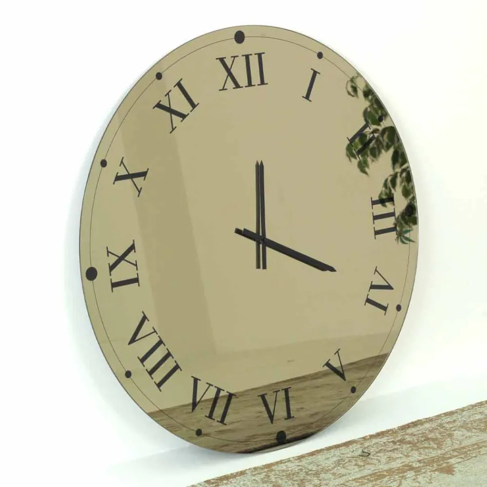 Rundt vægur i spejlkrystal Made in Italy - Gear Viadurini