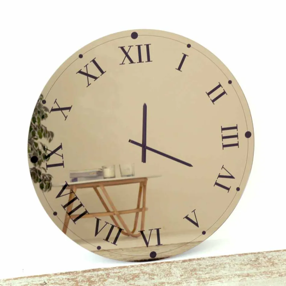 Rundt vægur i spejlkrystal Made in Italy - Gear Viadurini