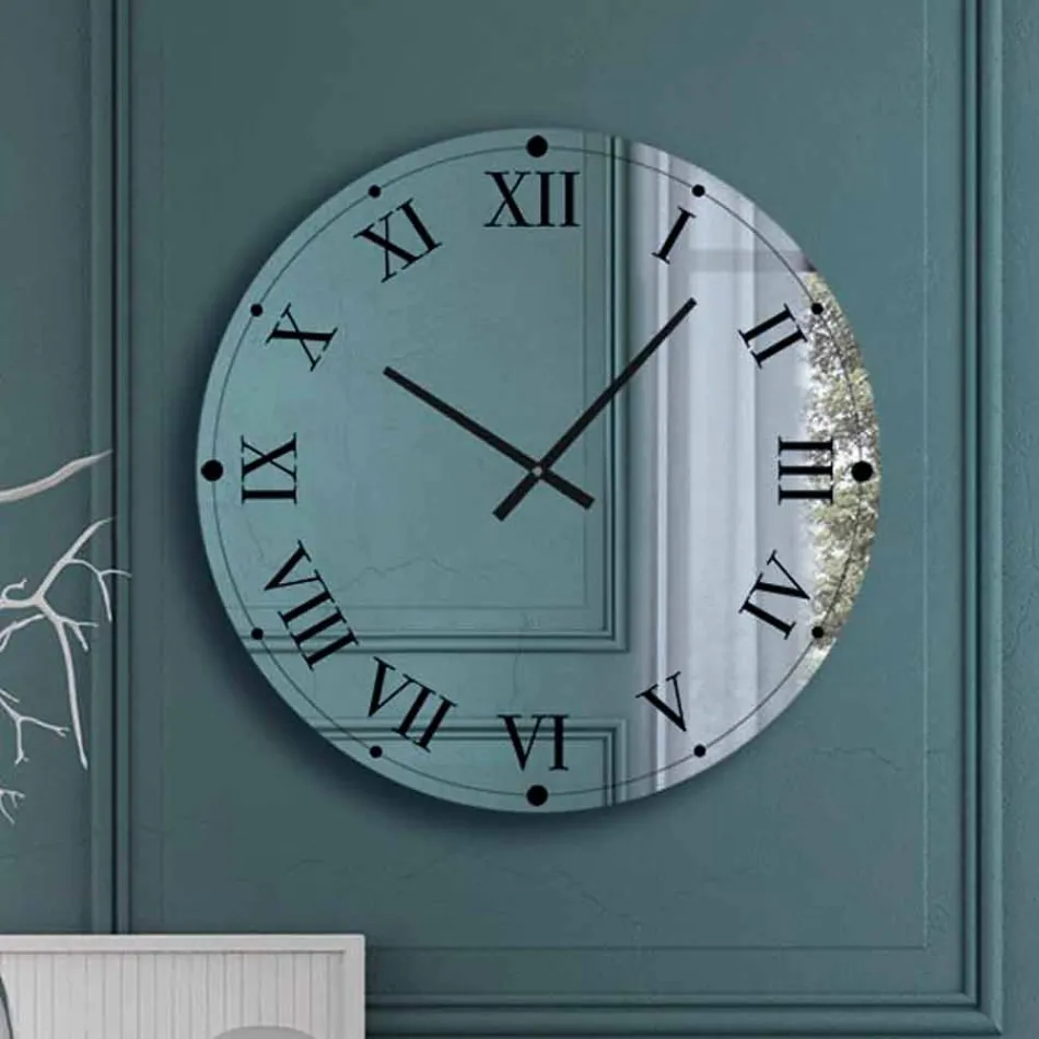 Rundt vægur i spejlkrystal Made in Italy - Gear Viadurini