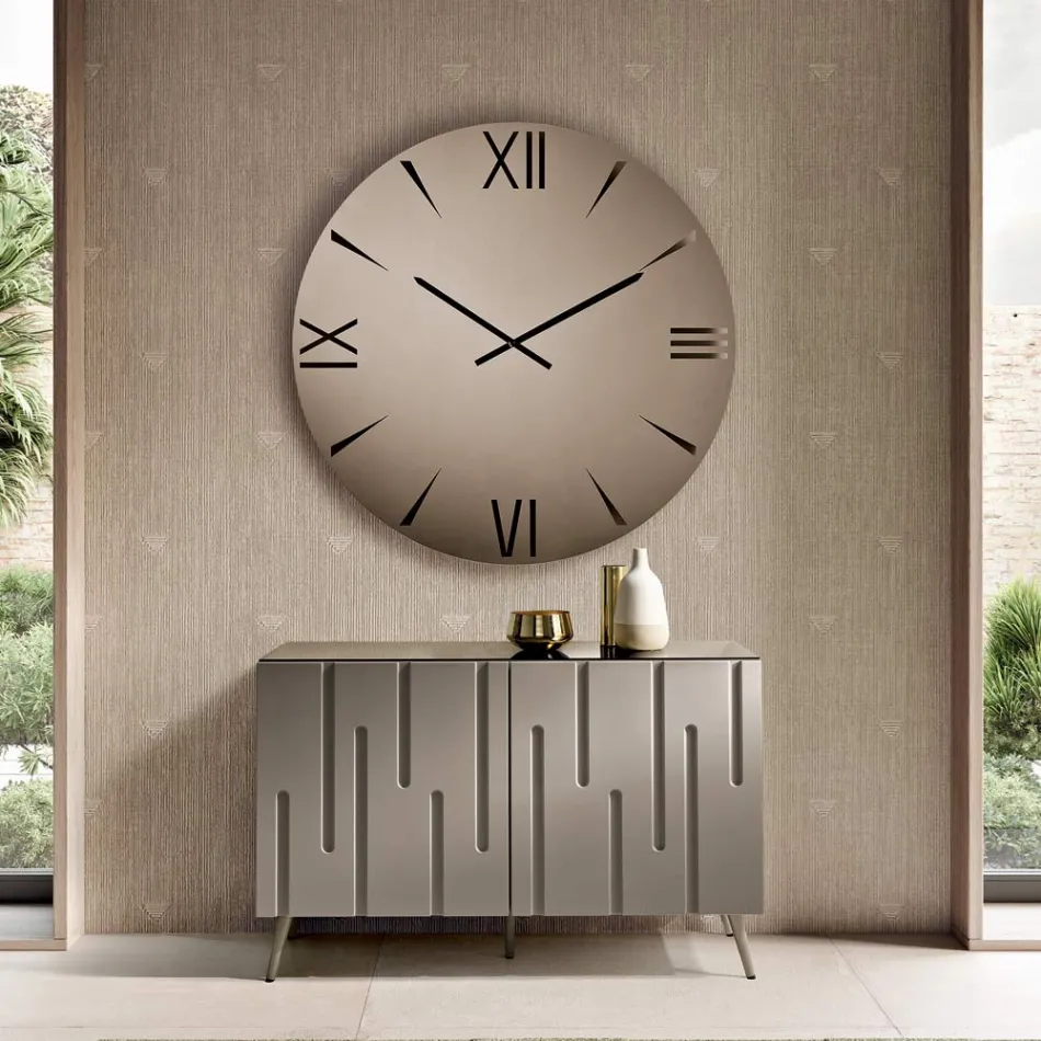 Rundt spejlglasur med lasergraverede tal - Clelia Viadurini