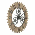 Moderne design rundt vægur i jern og MDF - Gitta Viadurini