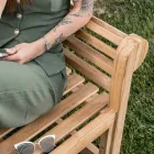 Udendørsbænk lavet udelukkende af teaktræ - Ankomst Viadurini