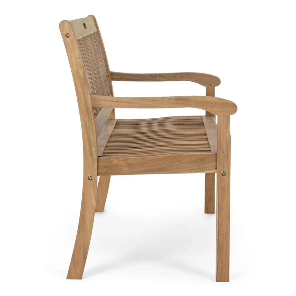 Design havebænk i akacietræ til udendørs 2 eller 3 sæder - Roxen Viadurini