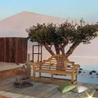 Rustik Design Teak Træ Havebænk - Simonia Viadurini