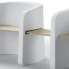 Havebænk i polyethylen og birketræ Fremstillet i Italien - Talula Viadurini