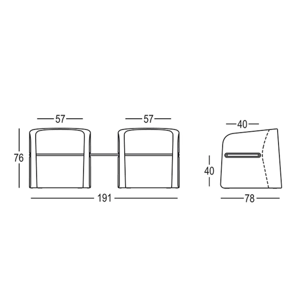 Havebænk i polyethylen og birketræ Fremstillet i Italien - Talula Viadurini