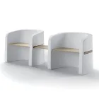 Havebænk i polyethylen og birketræ Fremstillet i Italien - Talula Viadurini