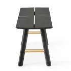 Moderne designbænk i asketræ med fineret sæde - Andria Viadurini