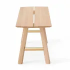 Moderne designbænk i asketræ med fineret sæde - Andria Viadurini