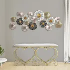 Bænk i guldjern med sæde polstret og dækket af stof - Alchimia Viadurini