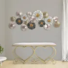 Bænk i guldjern med sæde polstret og dækket af stof - Alchimia Viadurini