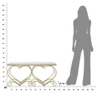 Bænk i guldjern med sæde polstret og dækket af stof - Alchimia Viadurini