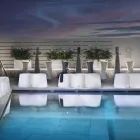 Bølget udendørs bænk i polyethylen Fremstillet i Italien - Brenda Viadurini