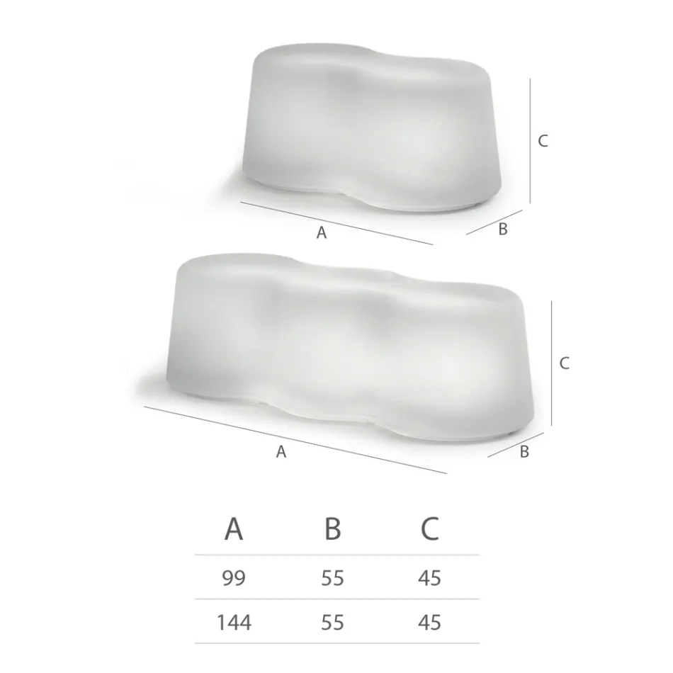 Bølget udendørs bænk i polyethylen Fremstillet i Italien - Brenda Viadurini