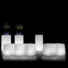 Bølget udendørs lysende bænk i polyethylen Fremstillet i Italien - Brenda Viadurini