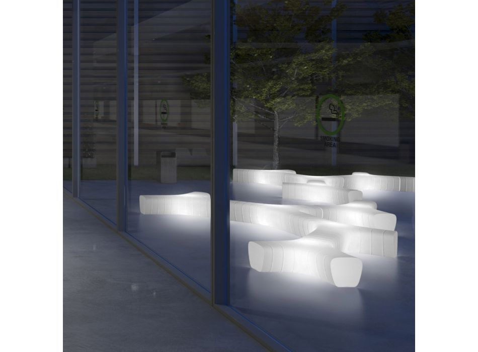 Lysende havebænk i polyethylen med LED Made in Italy - Galatea Viadurini