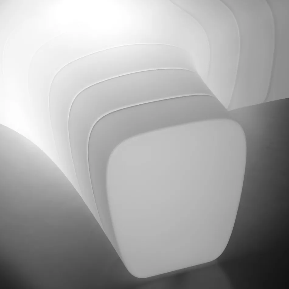 Lysende havebænk i polyethylen med LED Made in Italy - Galatea Viadurini