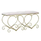 Guld jernbænk med polstret sæde dækket af stof - Alchimia Viadurini
