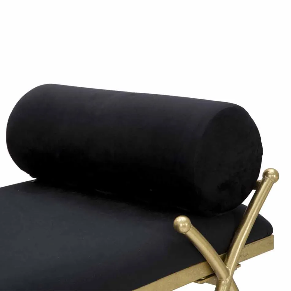 Moderne design rektangulær bænk i jern, MDF og stof - Hærdning Viadurini