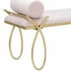 Moderne design rektangulær bænk i jern, MDF og stof - Hærdning Viadurini