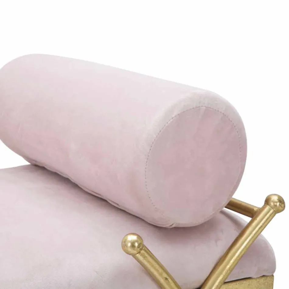 Moderne design rektangulær bænk i jern, MDF og stof - Hærdning Viadurini