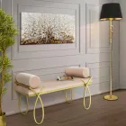 Moderne design rektangulær bænk i jern, MDF og stof - Hærdning Viadurini