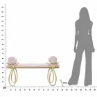 Moderne design rektangulær bænk i jern, MDF og stof - Hærdning Viadurini