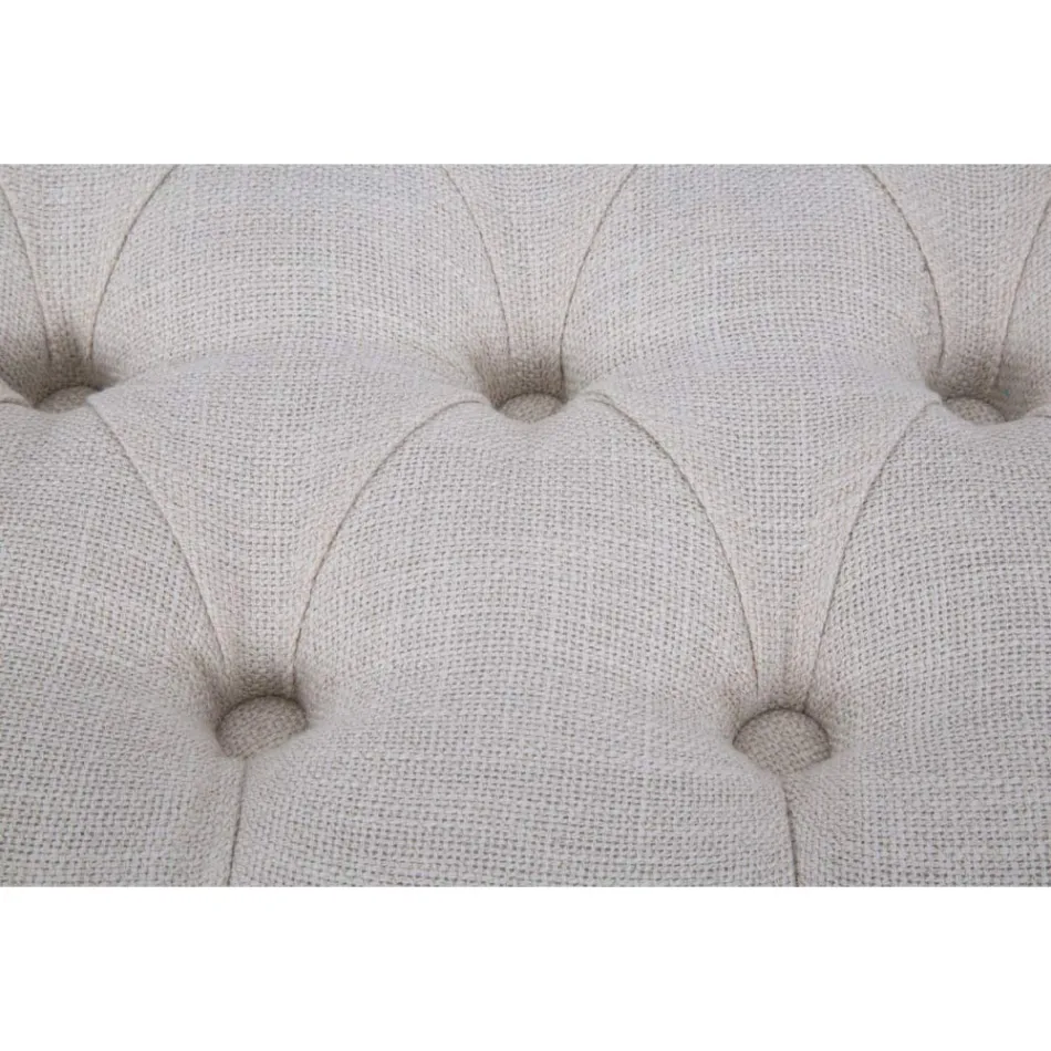 Shabby Chic bænk i træ med sæde i quiltet stof - Rocchetta Viadurini