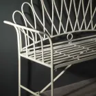 2-personers havebænk i elfenbensfarvet metalfinish - Glue Viadurini