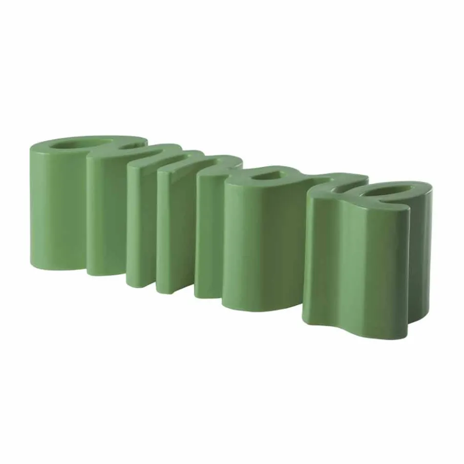 Farvet designbænk Slide Kærlighed moderne lavet i Italien Viadurini