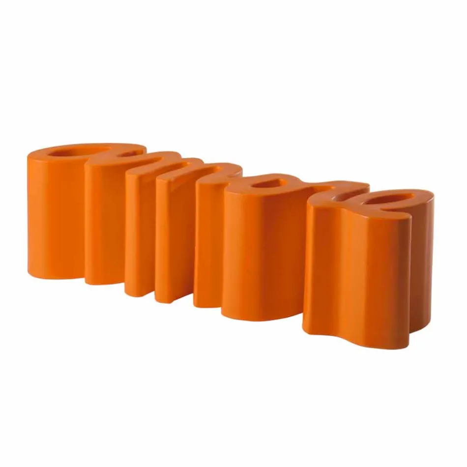 Farvet designbænk Slide Kærlighed moderne lavet i Italien Viadurini