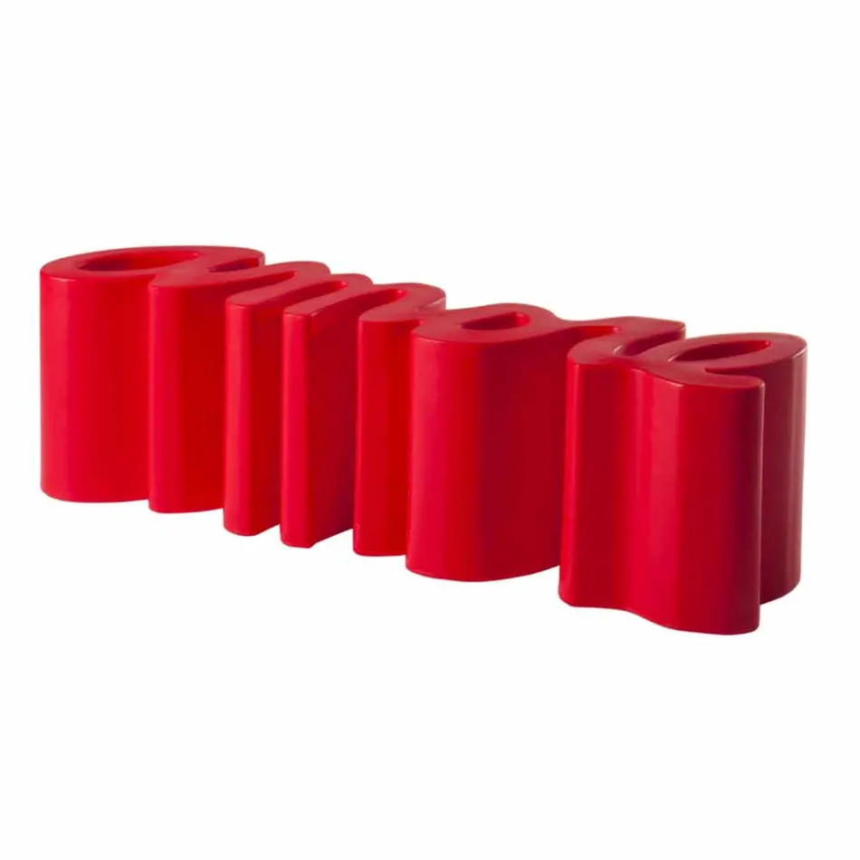 Farvet designbænk Slide Kærlighed moderne lavet i Italien Viadurini