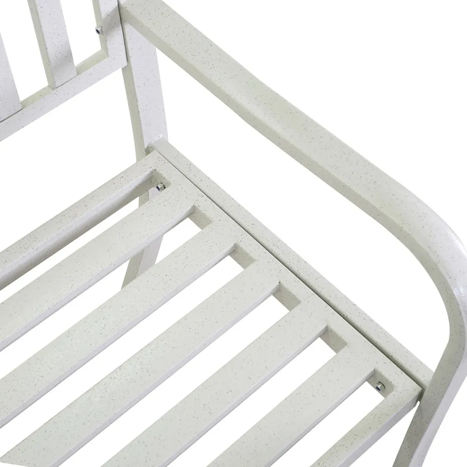 Udendørs bænk lavet af metal med udtrækkeligt bord - Graffetta Viadurini