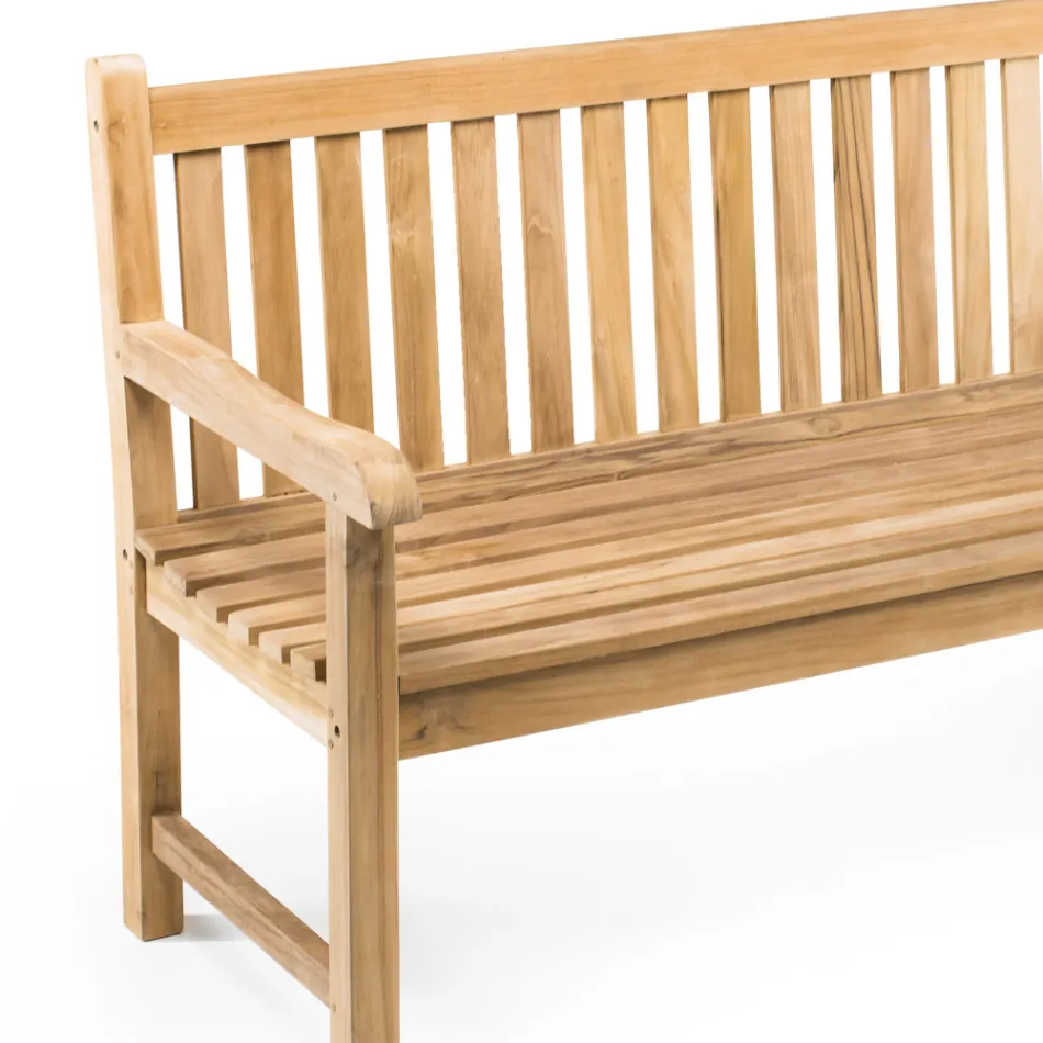 Havebænk i naturlig teaktræ i forskellige størrelser - Yggdrasil Viadurini