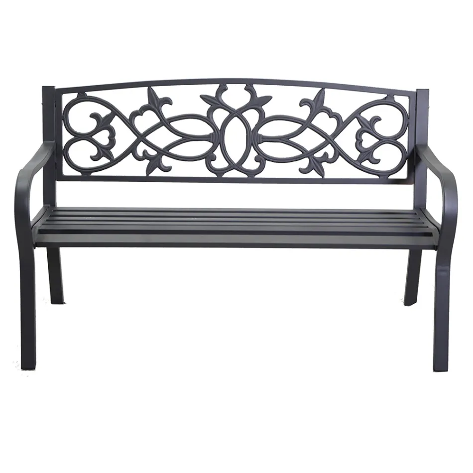 Havebænk lavet af metal med forskellige overflader - hæftemaskine Viadurini